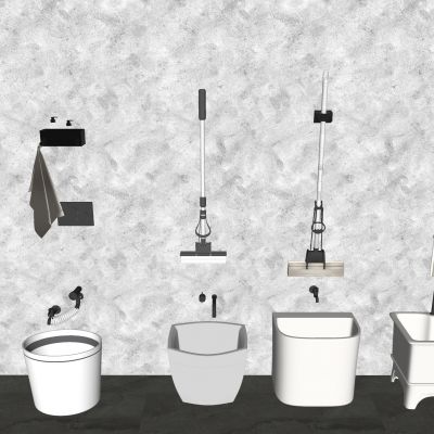 拖把池拖布墩布池 置物架毛巾水龙头