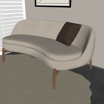 布艺软包弧形沙发 实木沙发抱枕