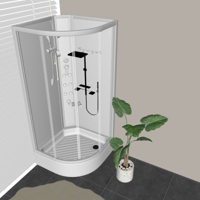 弧形玻璃淋浴间 淋浴房淋浴花洒 