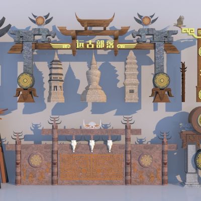 新中式少数民族景观小品 