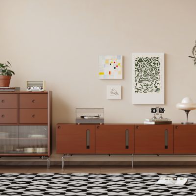 现代中古电视柜 成品电视柜 中古风电视柜 中古风边柜