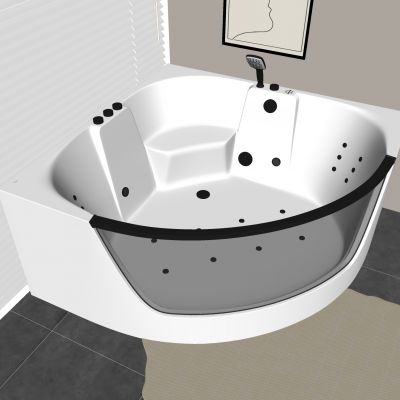 舒适冲浪按摩浴缸 亚克力玻璃鱼缸 三角扇形浴缸