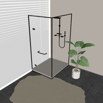 玻璃淋浴间淋浴房 淋浴花洒