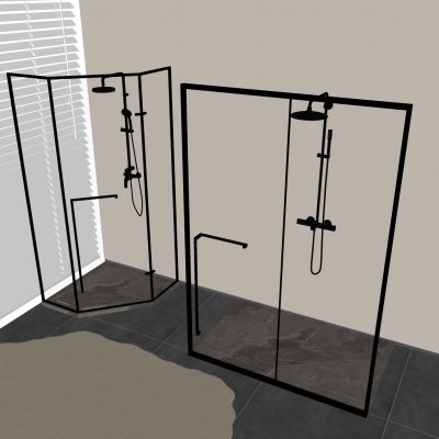 玻璃淋浴间淋浴房 淋浴花洒