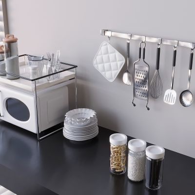 玻璃密封防潮瓶罐 微波炉烤箱厨房用品 墙挂挂钩置物架