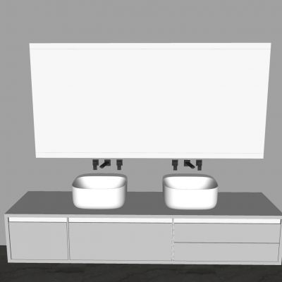 悬空实木浴室柜 卫浴柜双台盆 洗手台智能卫浴镜