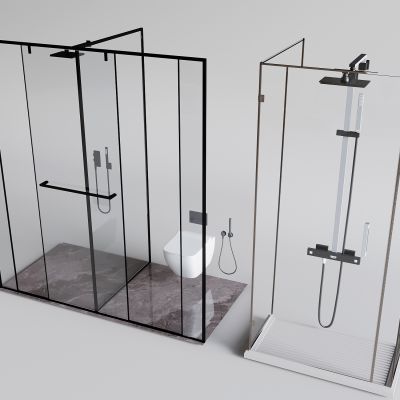 玻璃淋浴间淋浴房 淋浴花洒