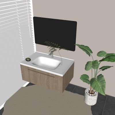 悬空浴室柜智能镜柜 实木卫浴柜水龙头 洗手台陶瓷台