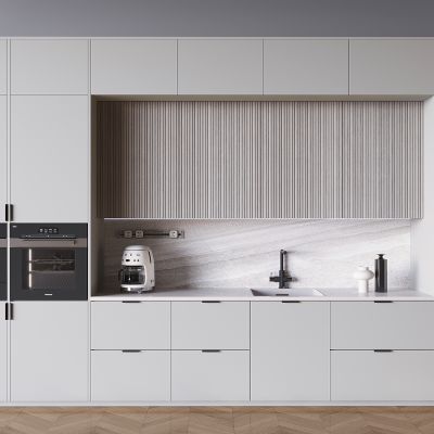 实木橱柜蒸箱烤箱 咖啡机轨道插座 吊柜餐边柜