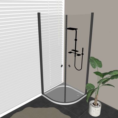 弧形玻璃淋浴间 淋浴房淋浴花洒 
