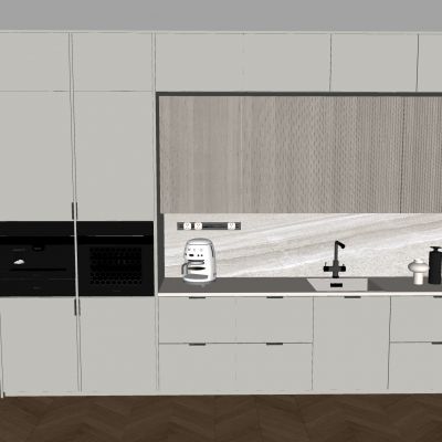 实木橱柜蒸箱烤箱 咖啡机轨道插座 吊柜餐边柜