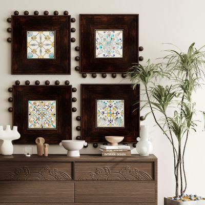 现代新中式侘寂中古风挂画装饰画组合