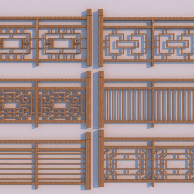 新中式护栏栏杆 木栏杆