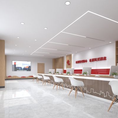 现代党群服务中心3D模型