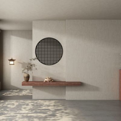 现代茶室背景墙