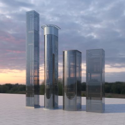 现代电梯_观光电梯3D模型