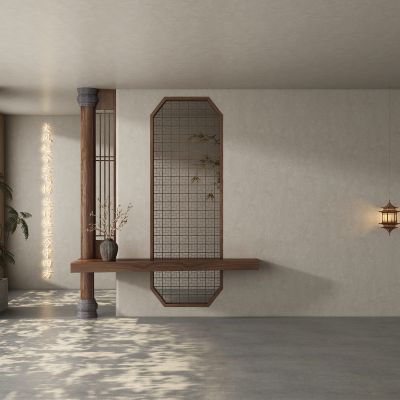 现代茶室背景墙