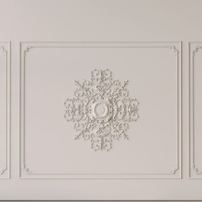 法式雕花石膏线条 客厅卧室背景墙 石膏构件装饰线条