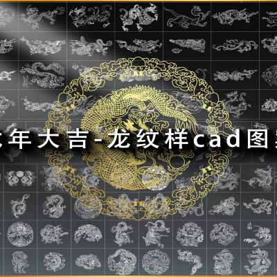 龙纹样CAD图案