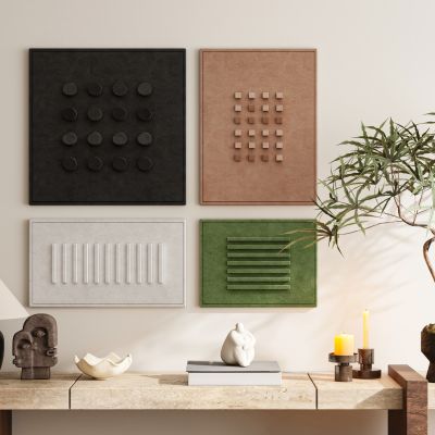 现代极简新中式侘寂中古风挂画装饰画组合