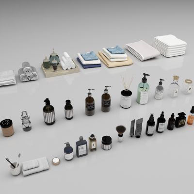 毛巾 洗护用品护理 洗发 沐浴  啫喱水 毛刷 化妆品 化妆用品3D模型