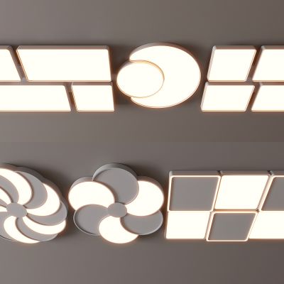 现代吸顶灯 方形吸顶灯 圆形 几何 超薄  卧室 客厅 儿童房 简约