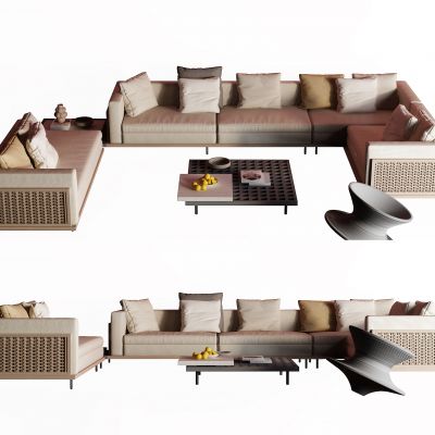 侘寂风沙发茶几