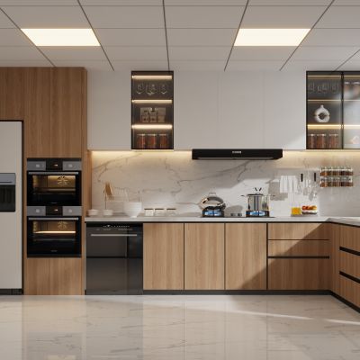 现代原木风厨房