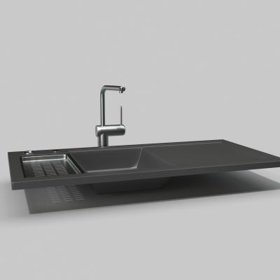 现代黑钢台盆洗菜盆