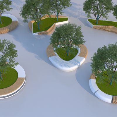 现代景观树池 种植池 异形树池