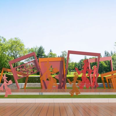 中式皮影雕塑小品