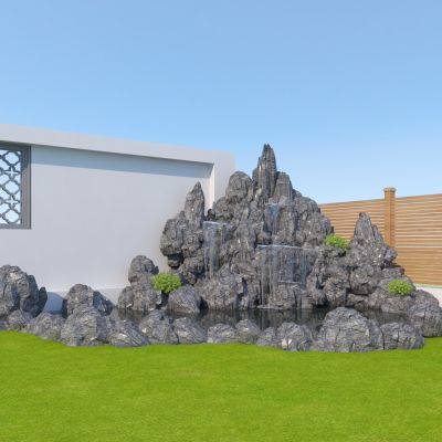 新中式假山水景