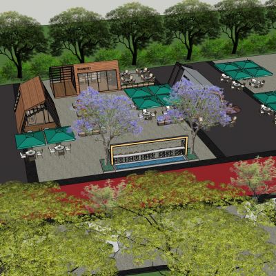 工业风集装箱改造民宿商业街步行街广场外摆咖啡吧创意街区景观