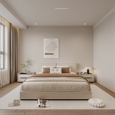现代奶油风卧室