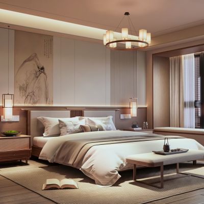 中式卧室双人床