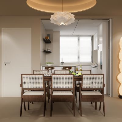 现代餐厅 餐边柜 餐桌椅 酒柜  餐桌