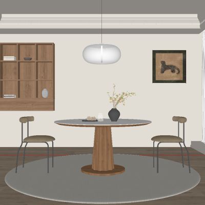 中古风侘寂餐厅餐桌椅