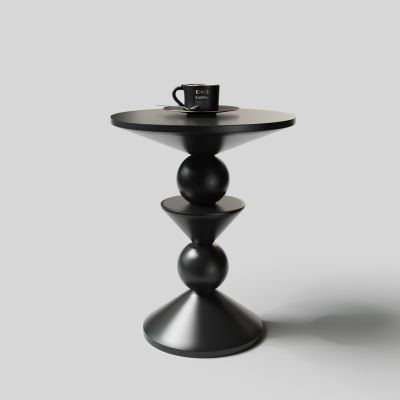 现代竹节沙发边几圆几