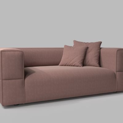 现代绒布双人沙发