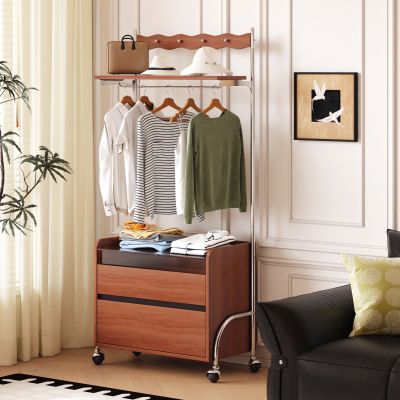 现代中古风落地衣架 移动挂衣架3D模型