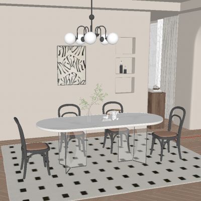 侘寂风餐厅 餐桌椅