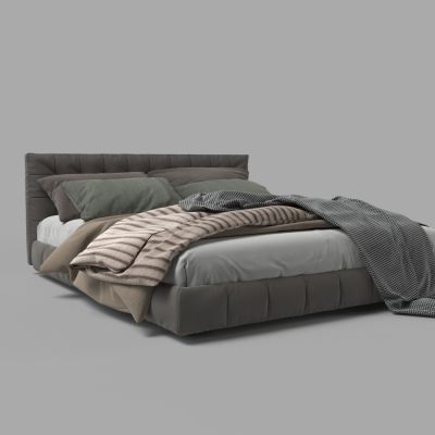 现代布艺双人床