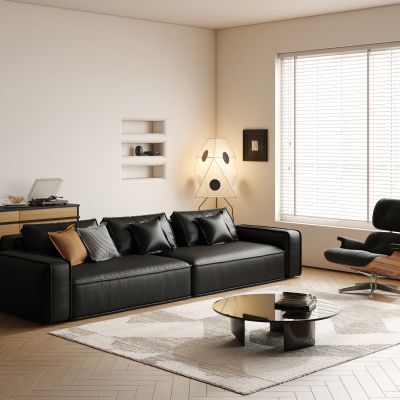 现代简约三人沙发 poliform沙发 模块沙发 直排沙发 现代沙发茶几组合