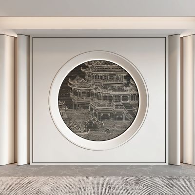 新中式客厅背景墙