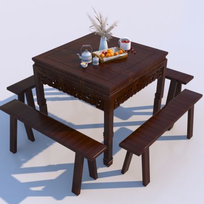 中式八仙桌 桌椅组合 