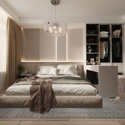 现代衣柜写字桌主卧室双人床