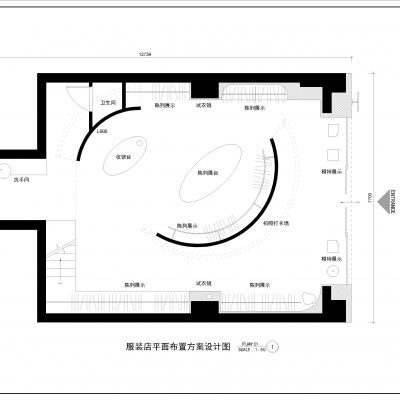 服装店平面布置图设计方案cadCAD施工图