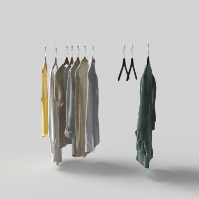 现代衣柜衣架衣服