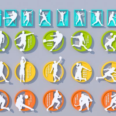 现代雕塑小品 运动人物剪影 体育文化小品 