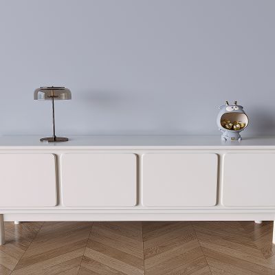 北欧奶油风电视柜 实木电视柜台灯 钥匙收纳摆件